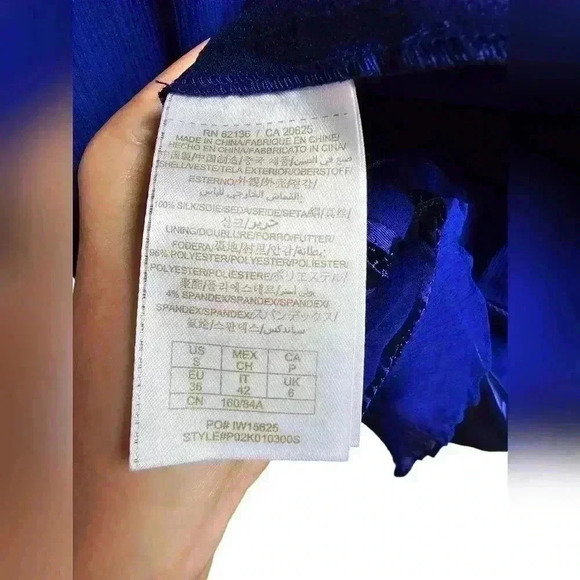 Guess By Marciano Blue Sleeveless Chiffon Dress Size S Sheer Fairy Cocktail - Picture 9 of 11